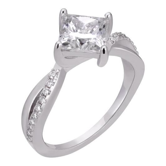 HarlemBling MOISSANITE Infinite Dreams Princess Cut Engagement Ring - 925 Silver - 1.25ct-3.25ct TW