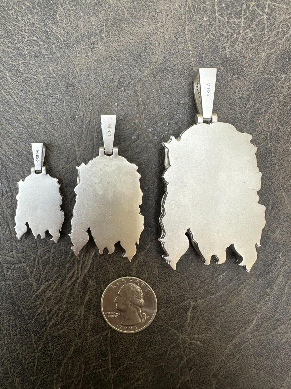 HarlemBling MOISSANITE Jesus Piece Iced Pendant Necklace - Real 925 Sterling Silver -Sandblasted Matte Finish