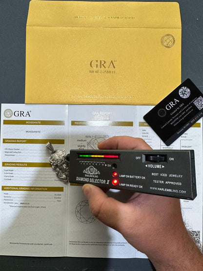 HarlemBling MOISSANITE Jesus Piece Iced Pendant Necklace - Real 925 Sterling Silver -Sandblasted Matte Finish