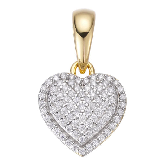 HarlemBling MOISSANITE Ladies Heart Shaped Love Pendant - 14k Gold Vermeil 925 Silver - 4 Sizes 0.33"-0.6"