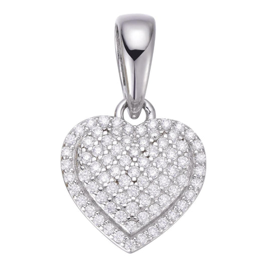 HarlemBling MOISSANITE Ladies Heart Shaped Love Pendant - 925 Silver - 4 Sizes 0.33"-0.6"