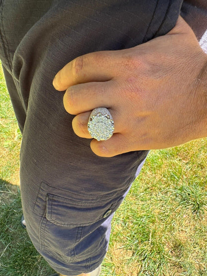 HarlemBling MOISSANITE Large Royal Crown Iced Out Ring - 925 Silver