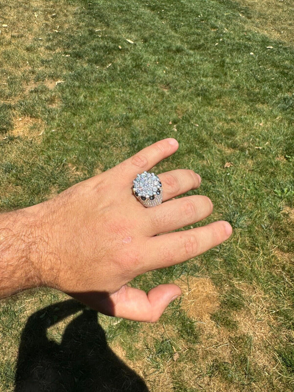 HarlemBling MOISSANITE Large Royal Crown Iced Out Ring - 925 Silver