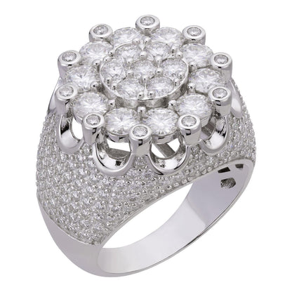 HarlemBling MOISSANITE Large Royal Crown Iced Out Ring - 925 Silver