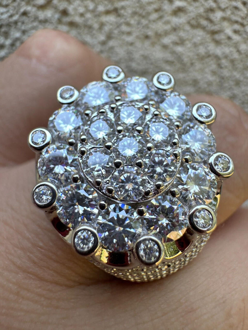 HarlemBling MOISSANITE Large Royal Crown Iced Out Ring - 925 Silver