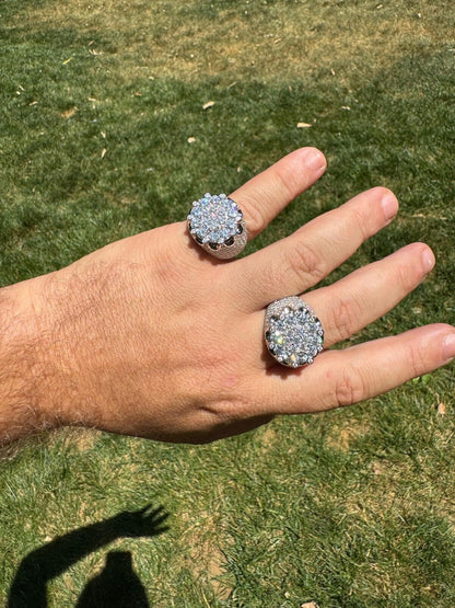 HarlemBling MOISSANITE Large Royal Crown Iced Out Ring - 925 Silver