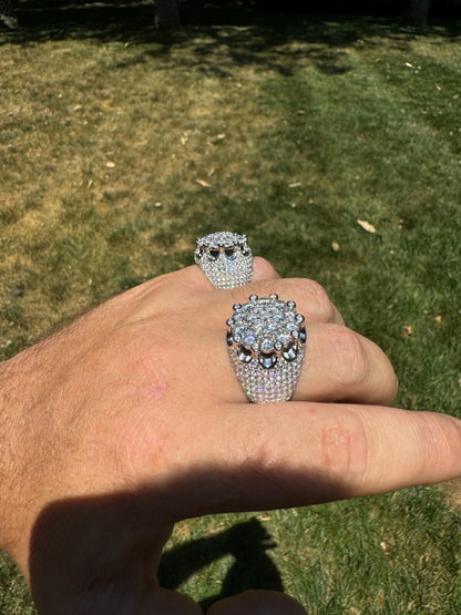 HarlemBling MOISSANITE Large Royal Crown Iced Out Ring - 925 Silver