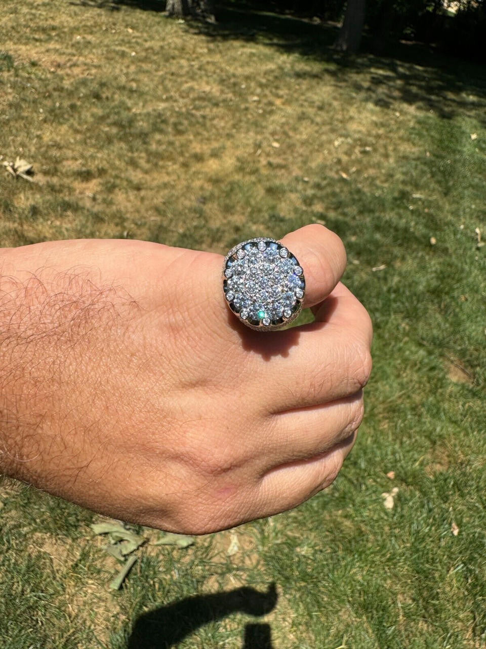 HarlemBling MOISSANITE Large Royal Crown Iced Out Ring - 925 Silver