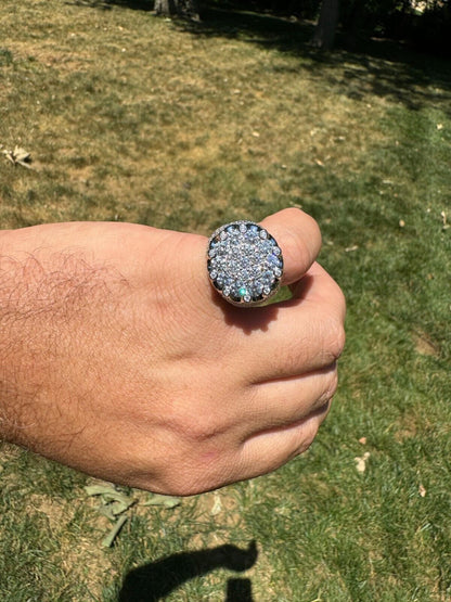 HarlemBling MOISSANITE Large Royal Crown Iced Out Ring - 925 Silver