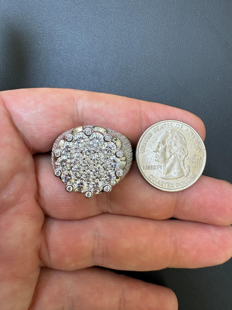 HarlemBling MOISSANITE Large Royal Crown Iced Out Ring - 925 Silver