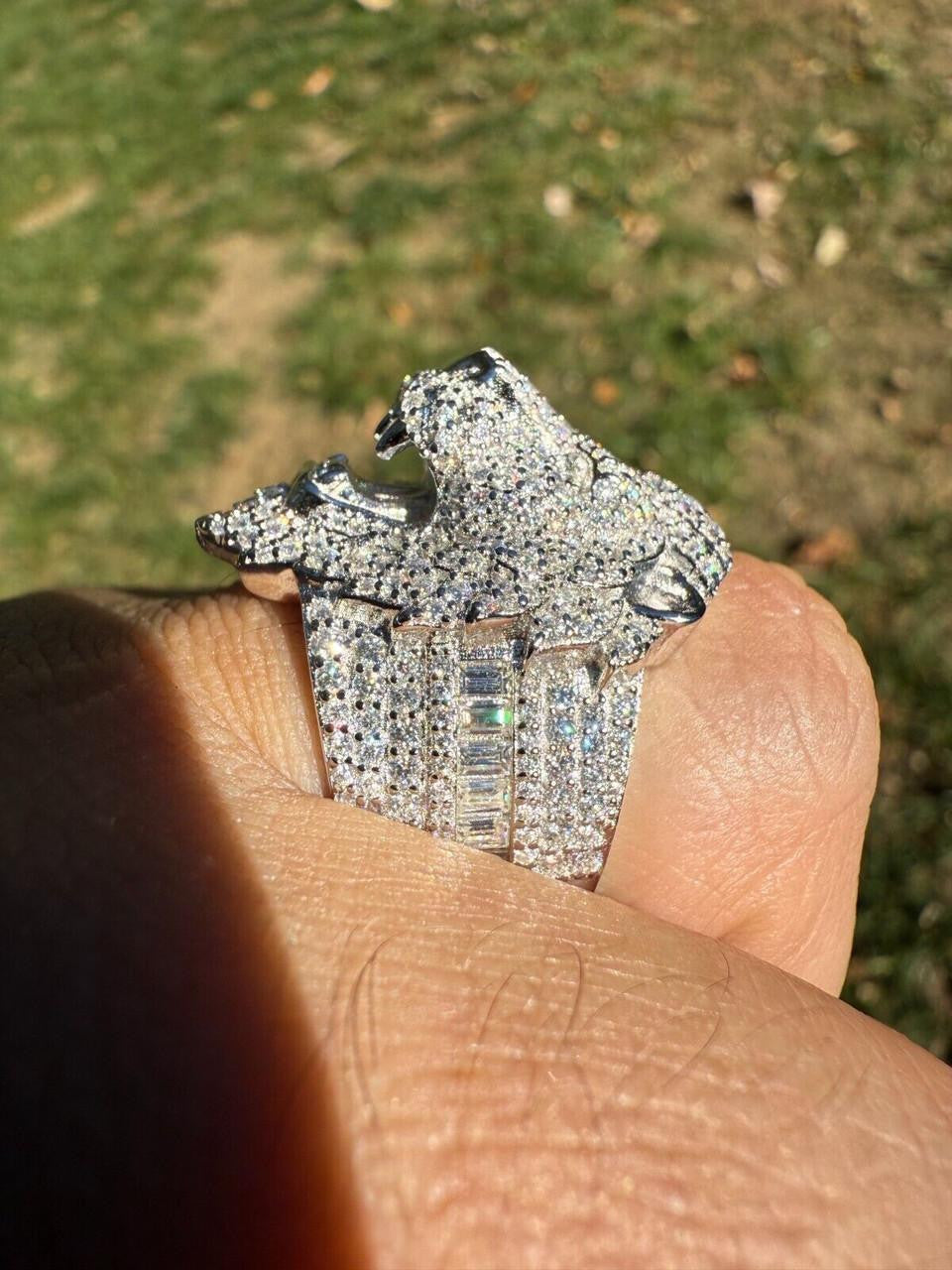 HarlemBling MOISSANITE Lion Hip Hop Ring - 925 Silver