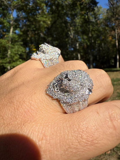 HarlemBling MOISSANITE Lion Hip Hop Ring - 925 Silver