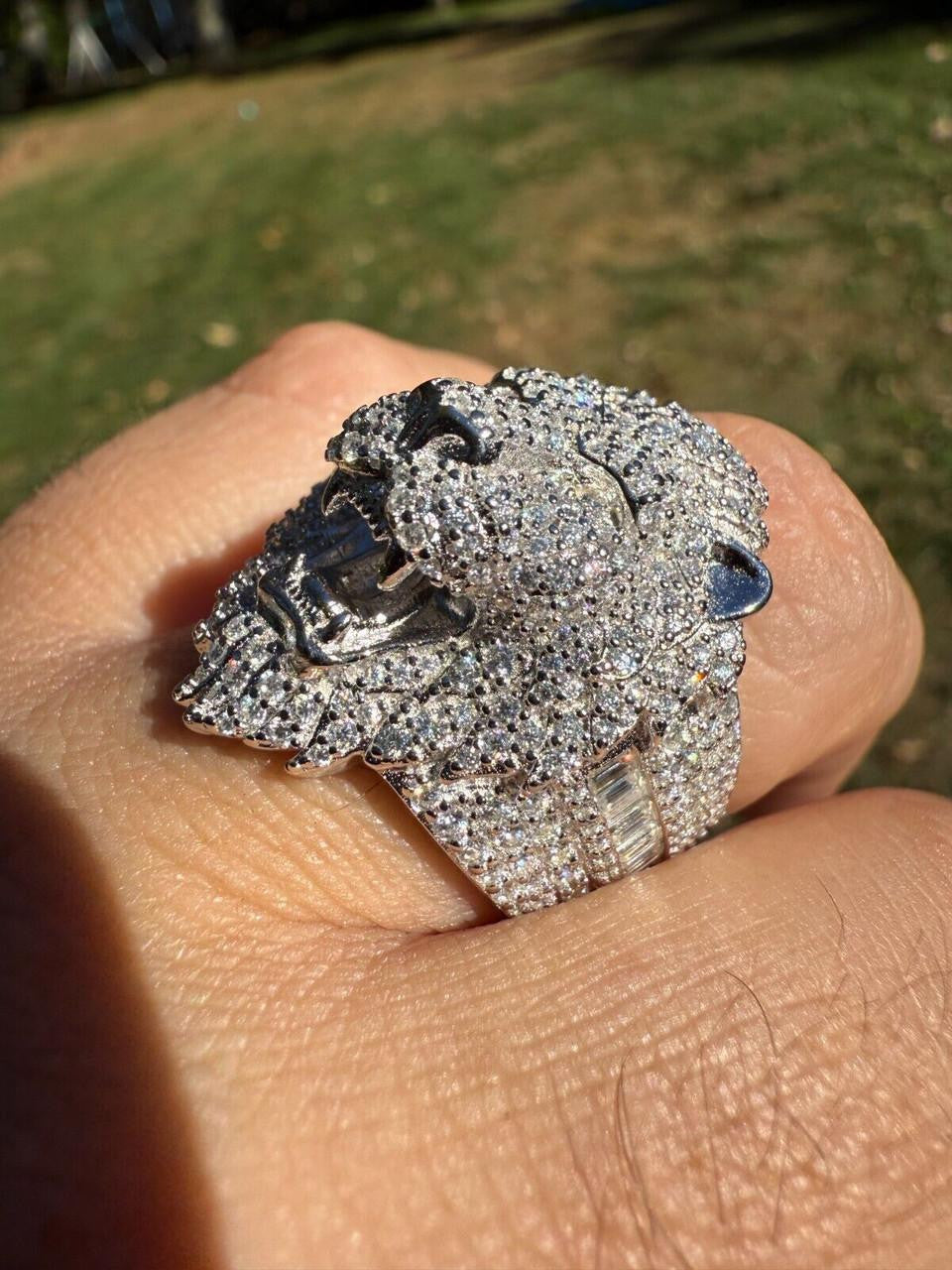 HarlemBling MOISSANITE Lion Hip Hop Ring - 925 Silver