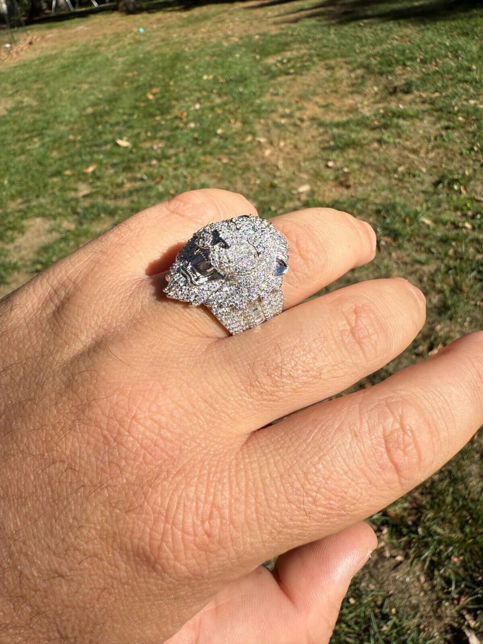 HarlemBling MOISSANITE Lion Hip Hop Ring - 925 Silver