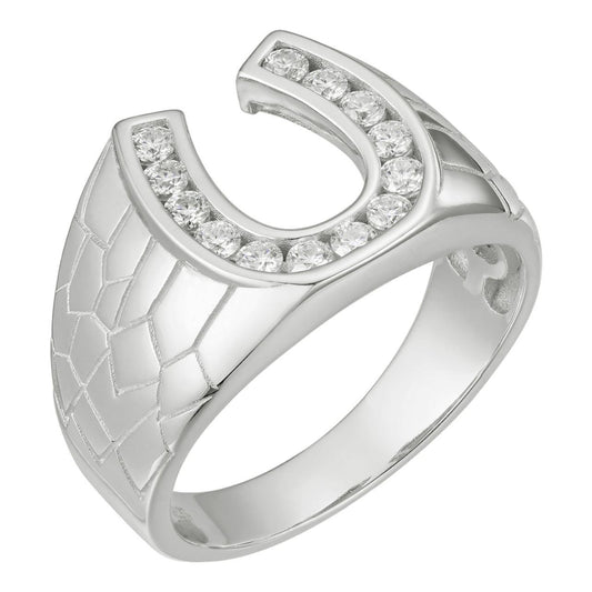 HarlemBling MOISSANITE Lucky Horsehoe W. Nugget Design - 925 Silver