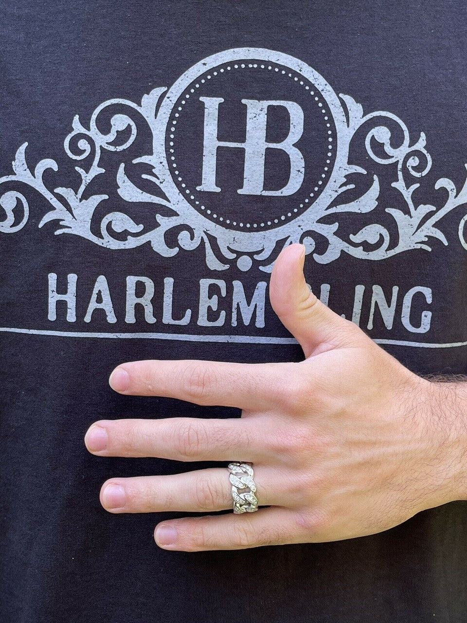 HarlemBling MOISSANITE Miami Cuban Ring 925 Sterling Silver Passes Diamond Tester Real Iced