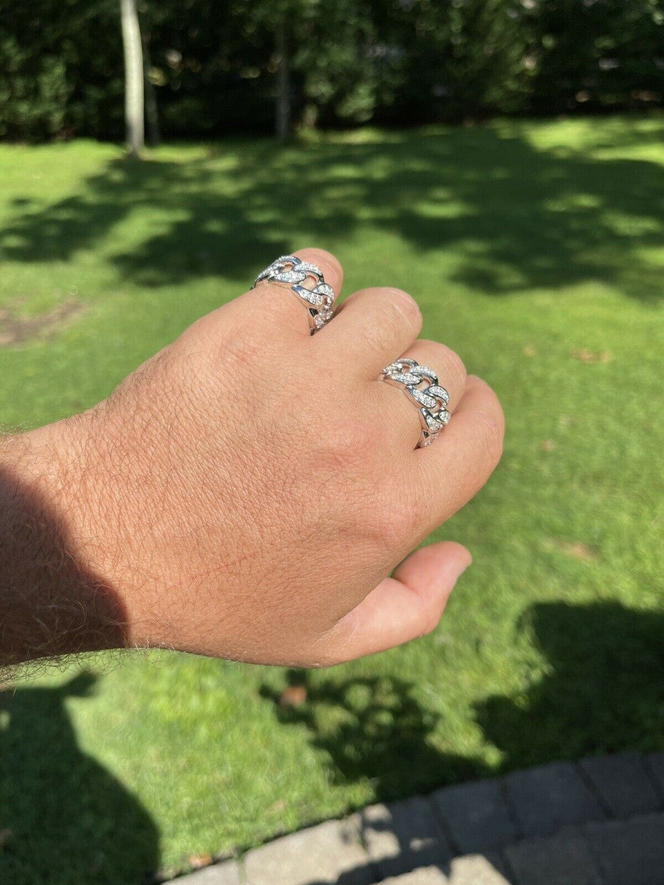 HarlemBling MOISSANITE Miami Cuban Ring 925 Sterling Silver Passes Diamond Tester Real Iced