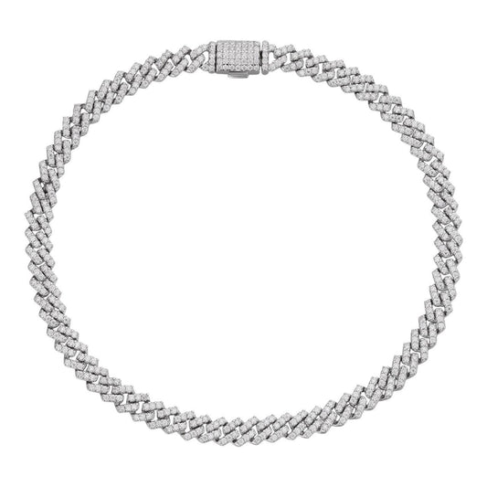HarlemBling MOISSANITE Micro Prong Miami Cuban Link Bracelet Iced Out - 925 Silver - 5mm - 6" - 8.5"