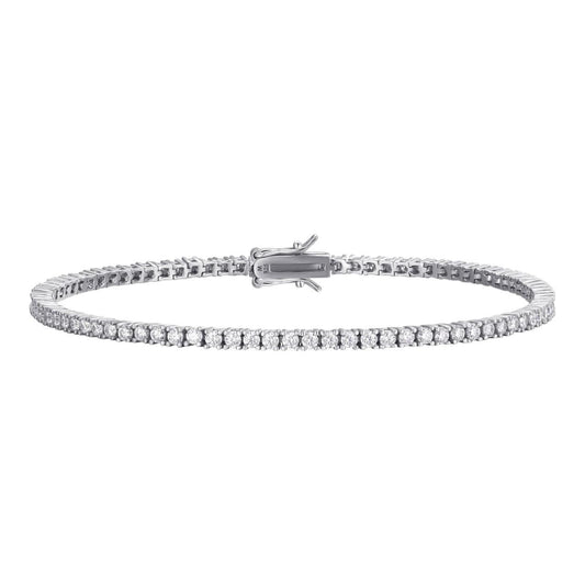 HarlemBling MOISSANITE Micro Tennis Bracelet Iced Out - 925 Silver - 2mm - 6-8.5"