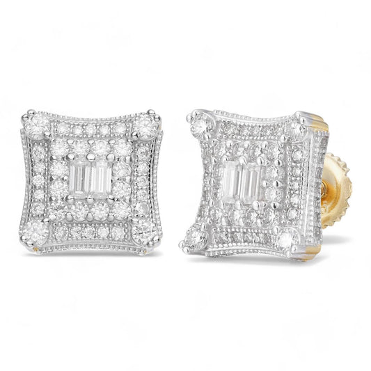 HarlemBling MOISSANITE NYC Kite Iced Out Earrings - 14k Gold Vermeil 925 Silver - 11mm