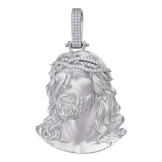 HarlemBling MOISSANITE Passion Of The Christ Jesus Pendant - 925 Silver - 3 Sizes 1.5"-3"