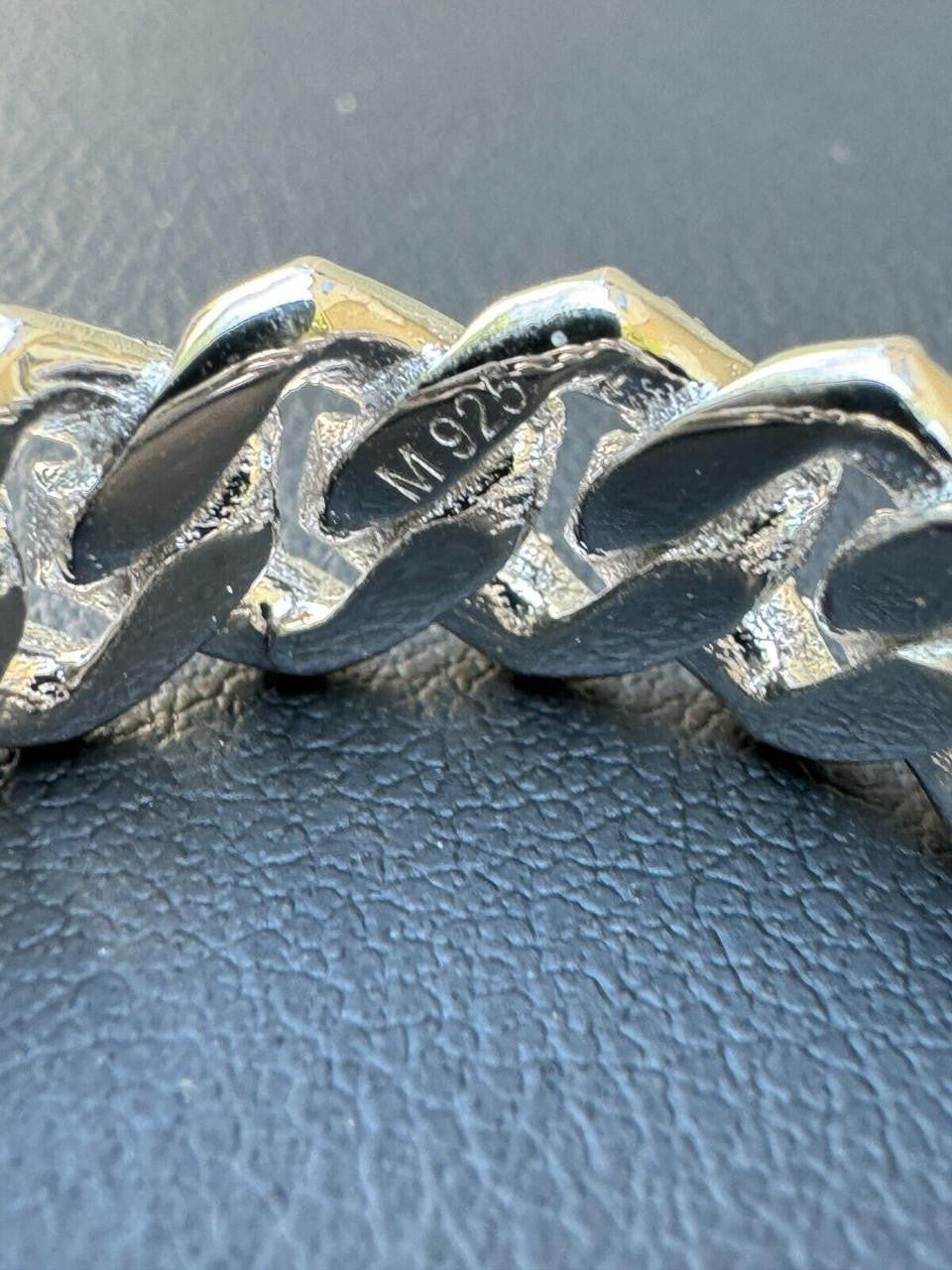 HarlemBling MOISSANITE Prong Cuban Eternity Band Ring - 925 Silver