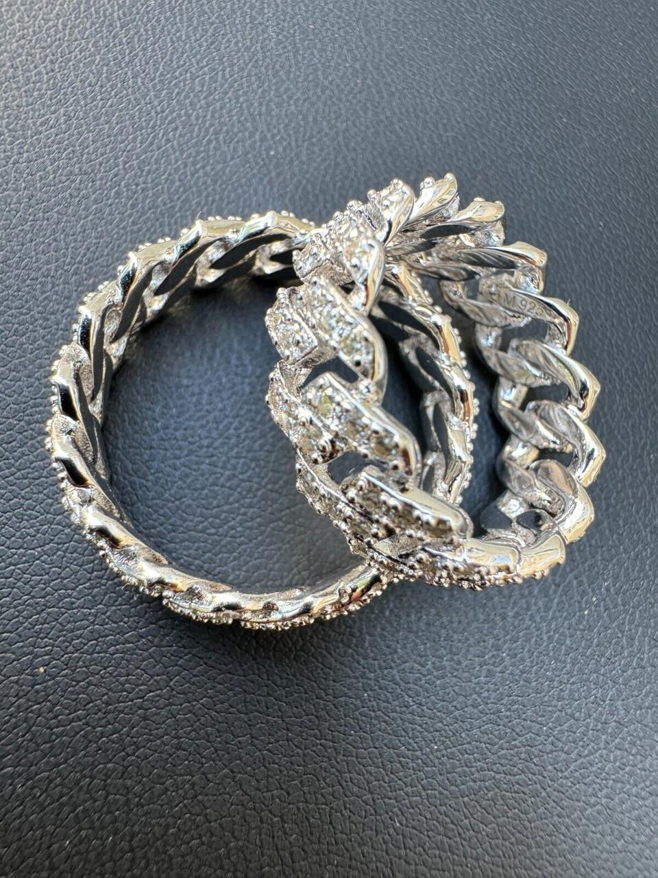 HarlemBling MOISSANITE Prong Cuban Eternity Band Ring - 925 Silver