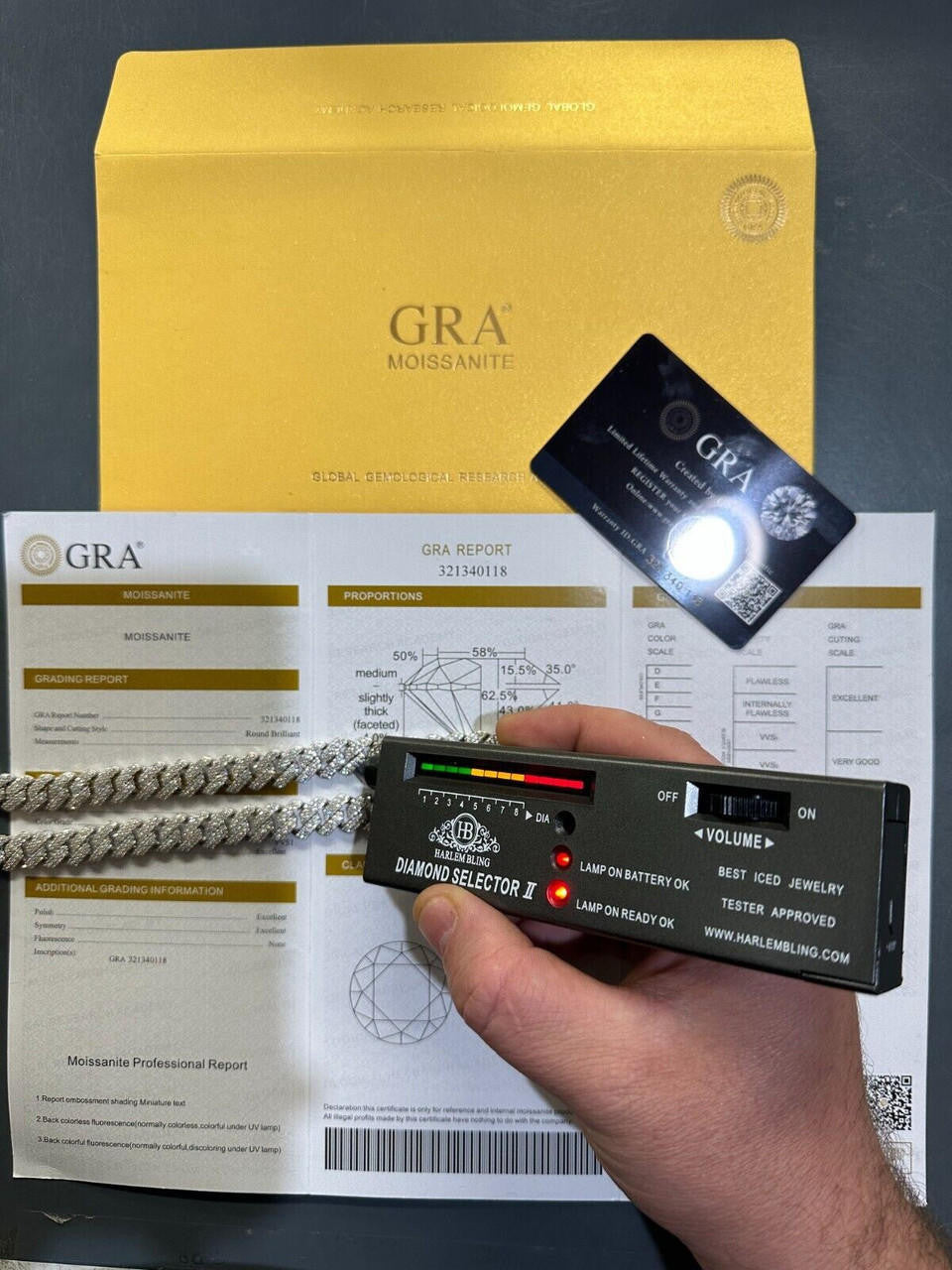 HarlemBling MOISSANITE Real Miami Cuban Link Prong Chain Iced Hip Hop 925 Silver Necklace