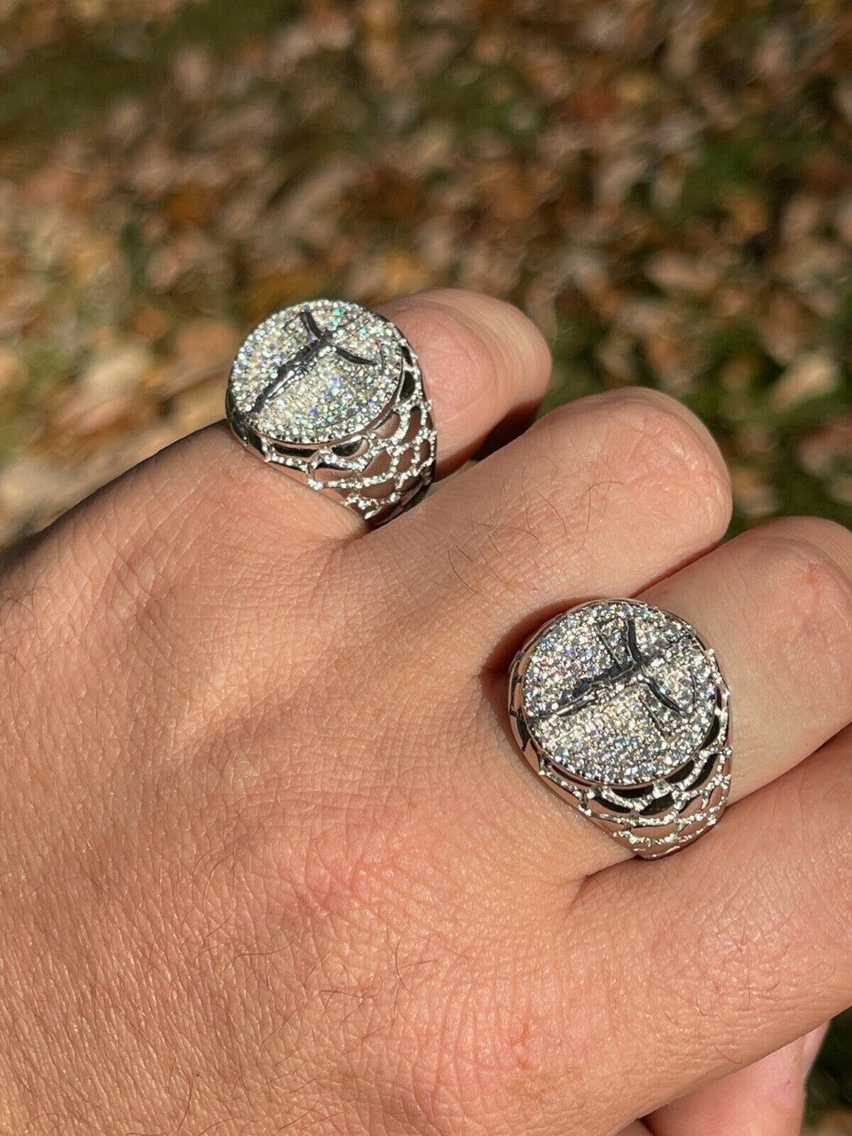 HarlemBling Moissanite Ring Jesus On Cross Real 925 Silver Hip Hop Iced Pass Diamond Tester