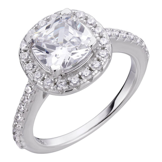 HarlemBling MOISSANITE Roman Halo Cushion Cut Engagement Ring - 925 Silver - 1.5ct-3.5ct TW