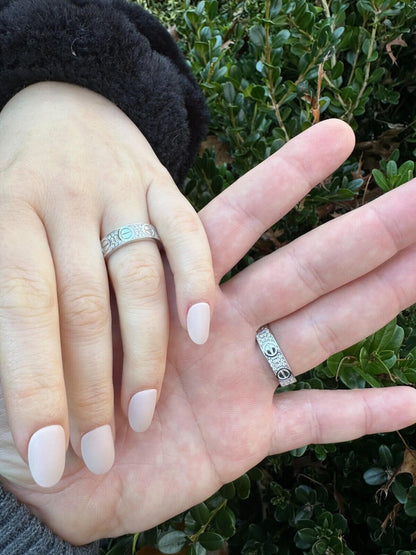 HarlemBling Moissanite "Screw" Eternity Band Wedding Love Ring Real Iced 925 Silver 5mm