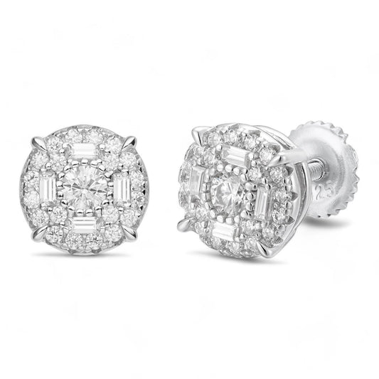 HarlemBling MOISSANITE "Shine Bright Like A Diamond" Iced Out Earrings - 925 Silver - 8mm
