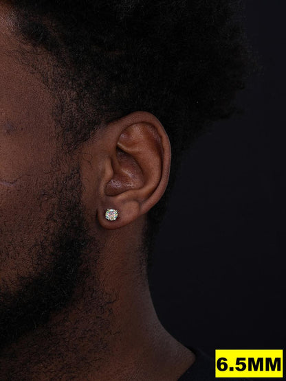 HarlemBling Opal MOISSANITE Solitaire Stud Earrings - 925 Silver - 3mm-8mm - 0.2-4ct