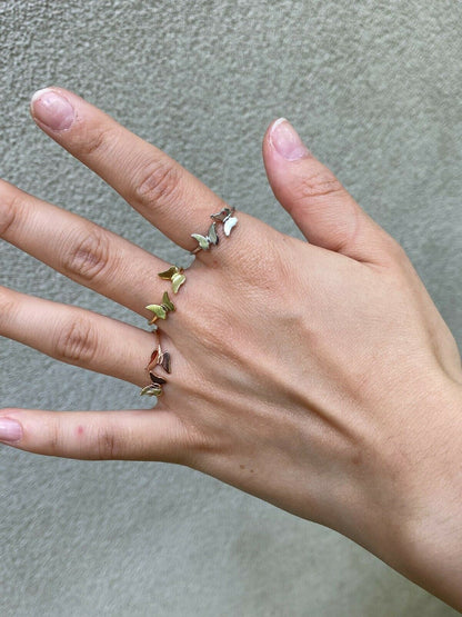 HarlemBling Open Butterfly Ring 925 Sterling Silver Or Yellow Rose Gold Finish Girls Ladies