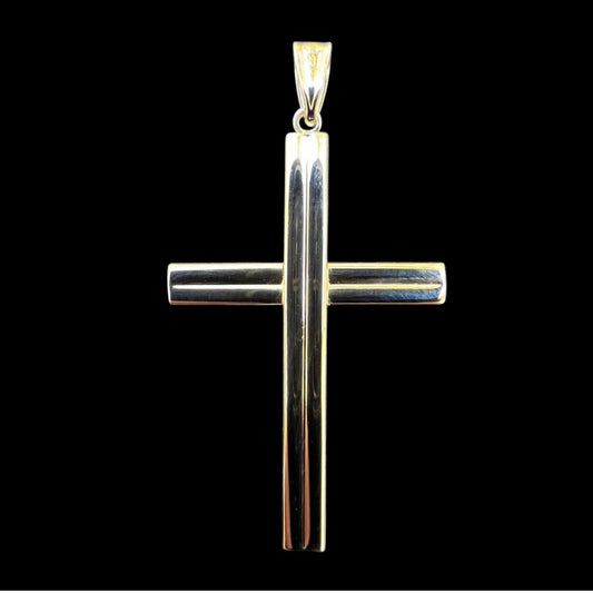 HarlemBling Paris Lights Cross Pendant - 14k Yellow Gold - 1.5"