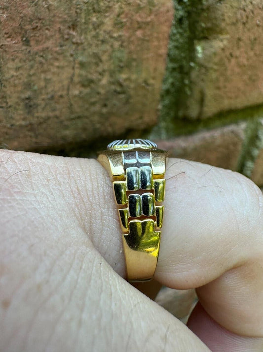 HarlemBling Presidential Watch Star Ring - CZ Stones -  14k Gold Vermeil 925 Silver