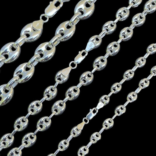 HarlemBling Puffed Gucci Necklace Or Bracelet - 925 Sterling Silver - 7"-30" - 6mm-12mm