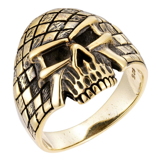 HarlemBling Punisher Ring - 14k Gold Vermeil 925 Silver Oxidized - Plain