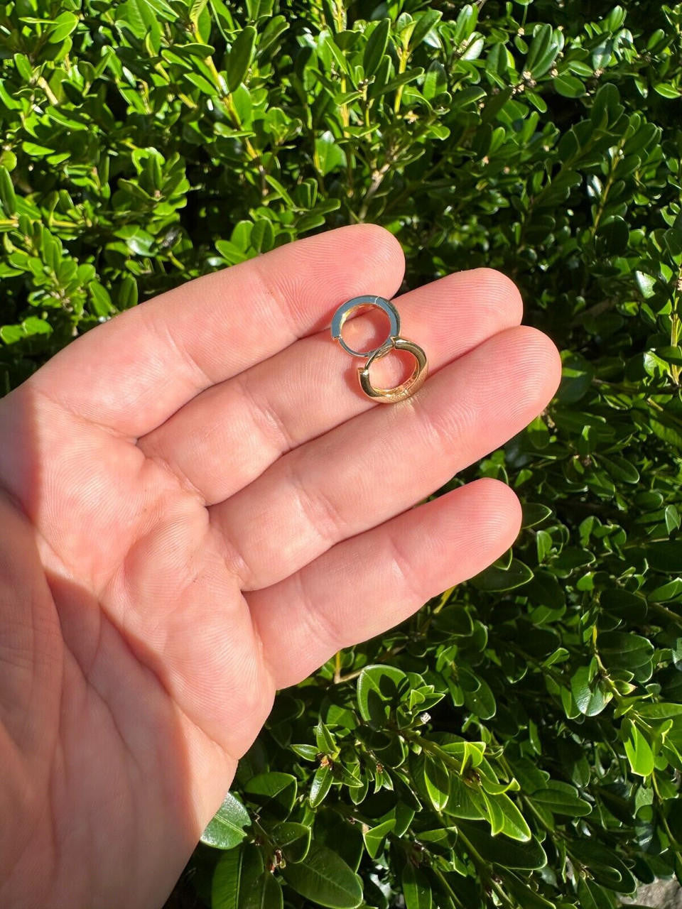 HarlemBling Real 14k Gold Vermeil 925 Silver Hoops Mens Ladies Small Huggie Earrings 12mm