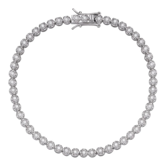 HarlemBling Real 3mm MOISSANITE Illusion Miracle Set Tennis Bracelet In 925 Silver 6-8.5"