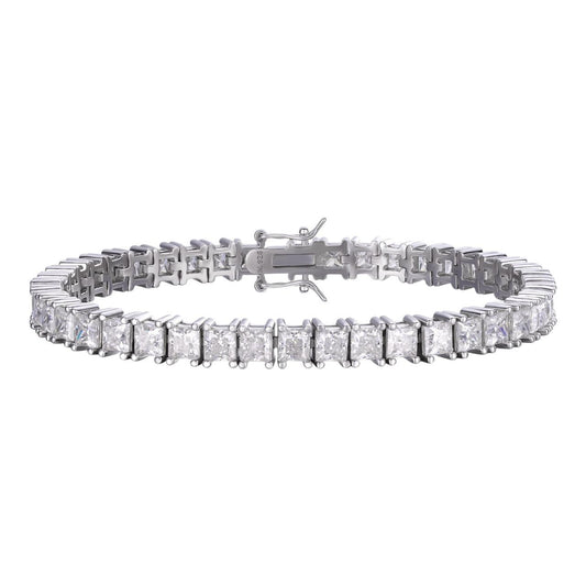 HarlemBling REAL 5mm MOISSANITE Princess Cut Square Tennis Bracelet Passes Diamond Tester