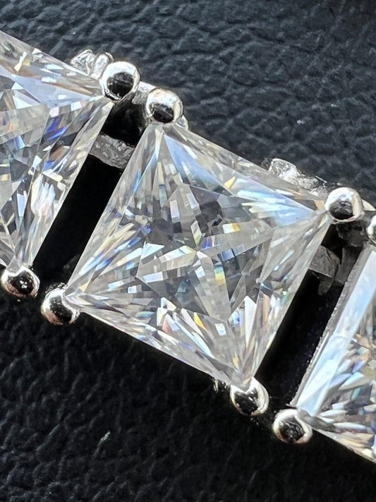 HarlemBling REAL 5mm MOISSANITE Princess Cut Square Tennis Bracelet Passes Diamond Tester