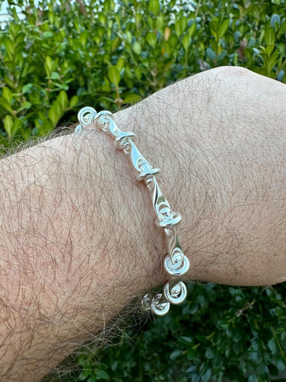 HarlemBling Real 925 Sterling Silver Mens Custom 8mm Barbed Wire Link Bracelet ITALY 7-9"