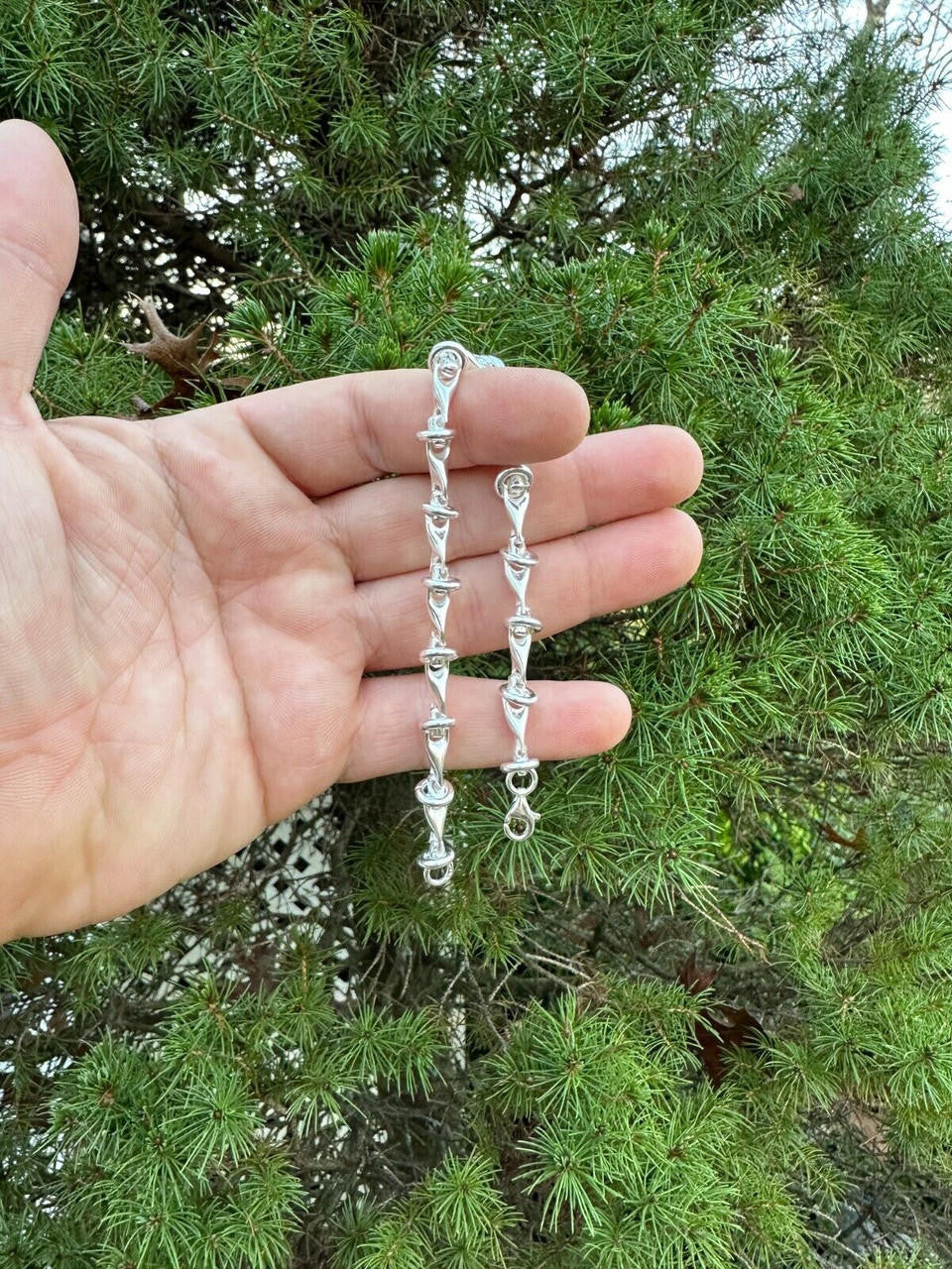 HarlemBling Real 925 Sterling Silver Mens Custom 8mm Barbed Wire Link Bracelet ITALY 7-9"