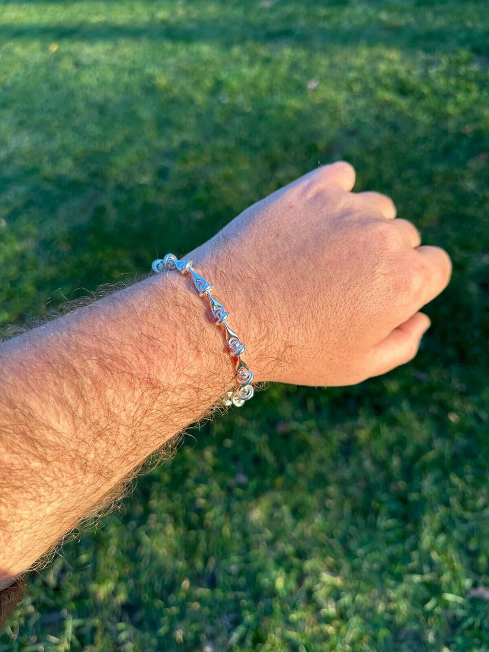 HarlemBling Real 925 Sterling Silver Mens Custom 8mm Barbed Wire Link Bracelet ITALY 7-9"