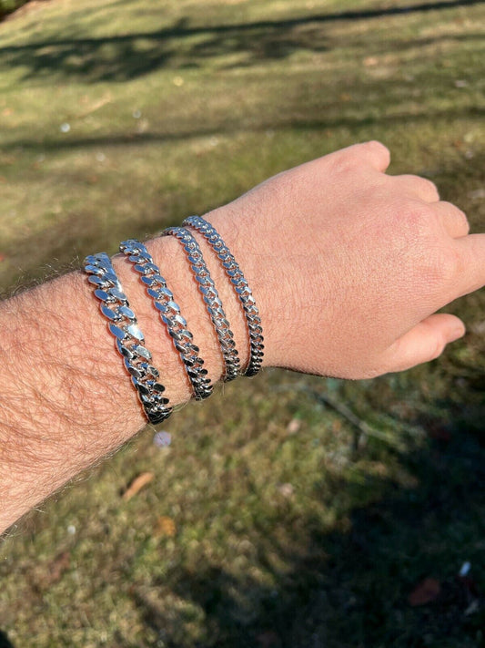 HarlemBling Real Miami Cuban Link Bracelet 925 Silver MOISSANITE Clasp Pass Diamond Tester