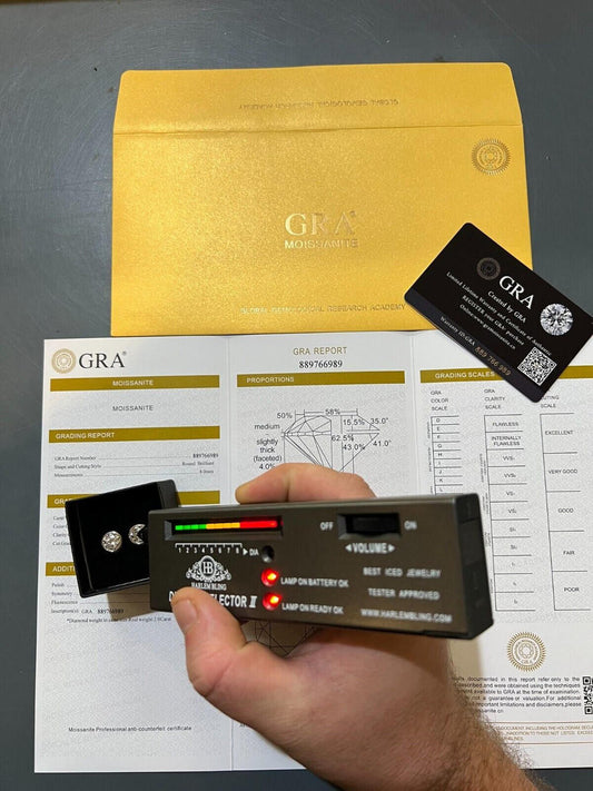 HarlemBling Real Moissanite Bezel Stud Earrings 925 Silver Mens Ladies Iced Diamond Tester 