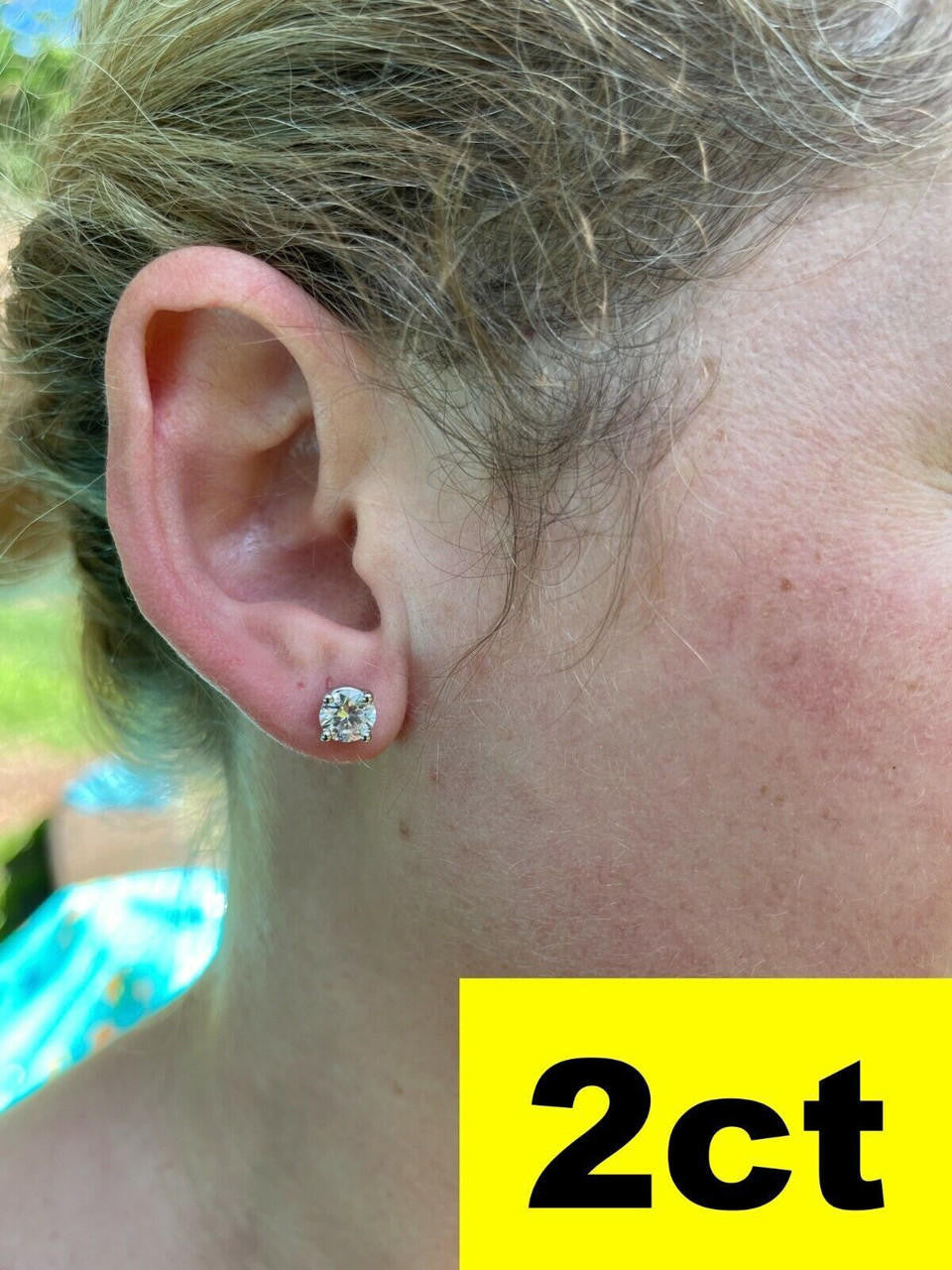 HarlemBling Real Moissanite Pushback Stud Earrings 925 Silver Hip Hop Mens Ladies 3mm-10mm