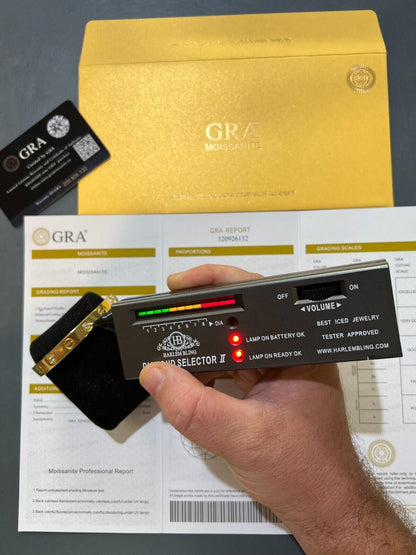 HarlemBling Real MOISSANITE Solid 14k Gold Plated 925 Silver Bangle Bracelet Mens Or Ladies