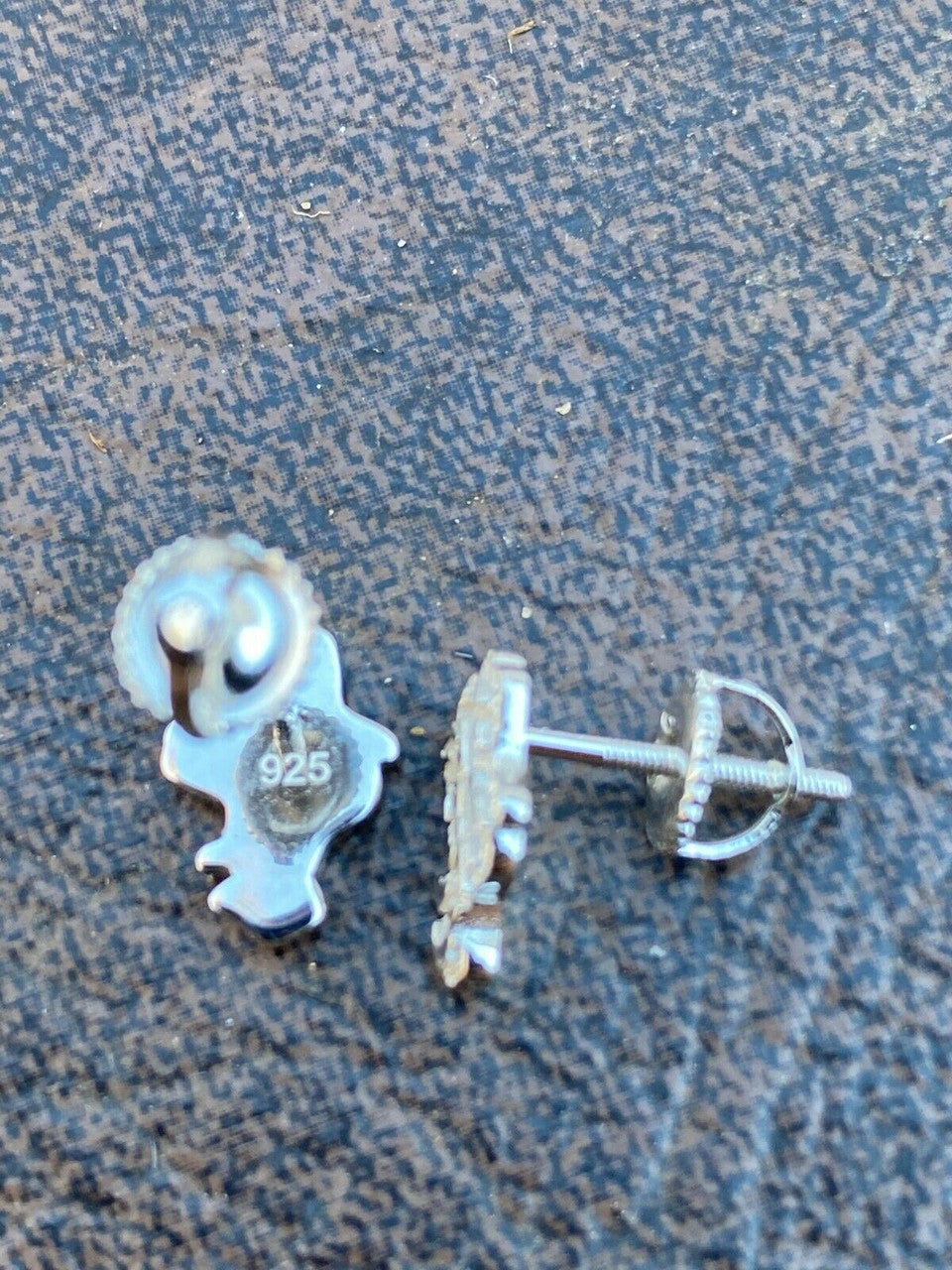 HarlemBling Real Solid 925 Sterling Silver Men Ladies Gold Nugget Small Earrings Plain Studs